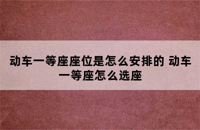 动车一等座座位是怎么安排的 动车一等座怎么选座